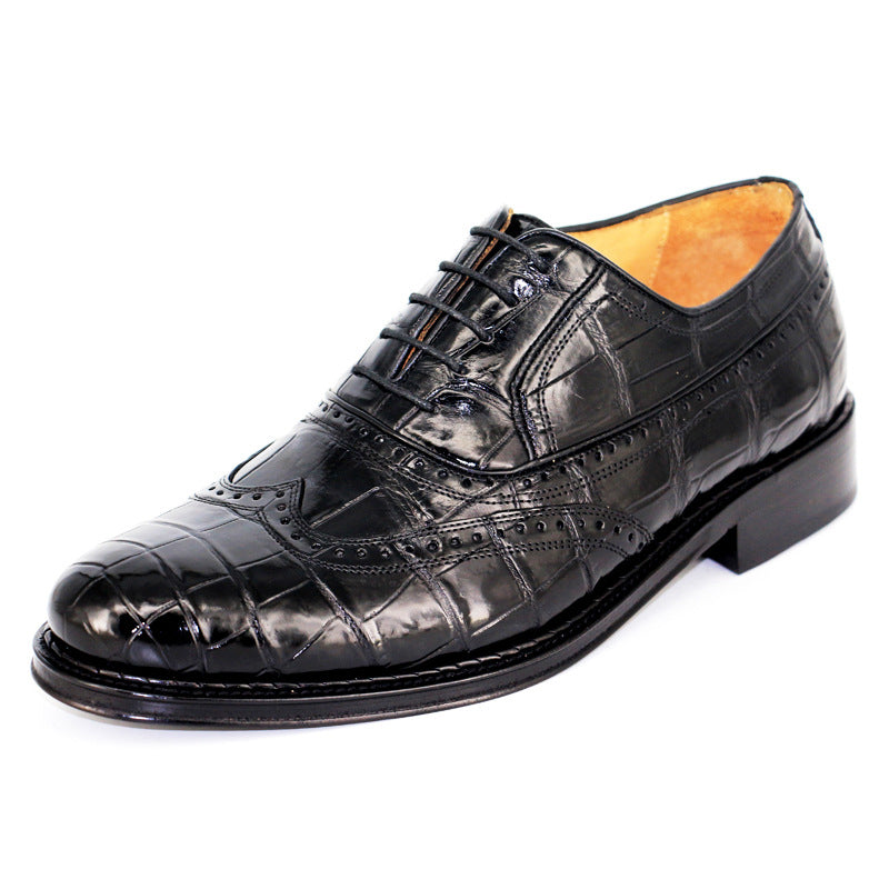 Men's dress alligator belly shoes