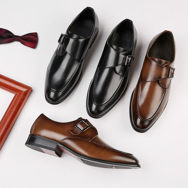Buckle business leather shoes