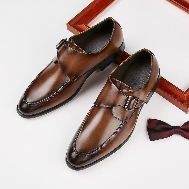 Buckle business leather shoes
