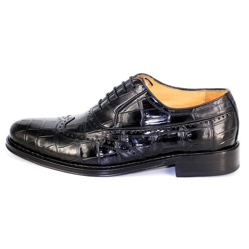 Men's dress alligator belly shoes