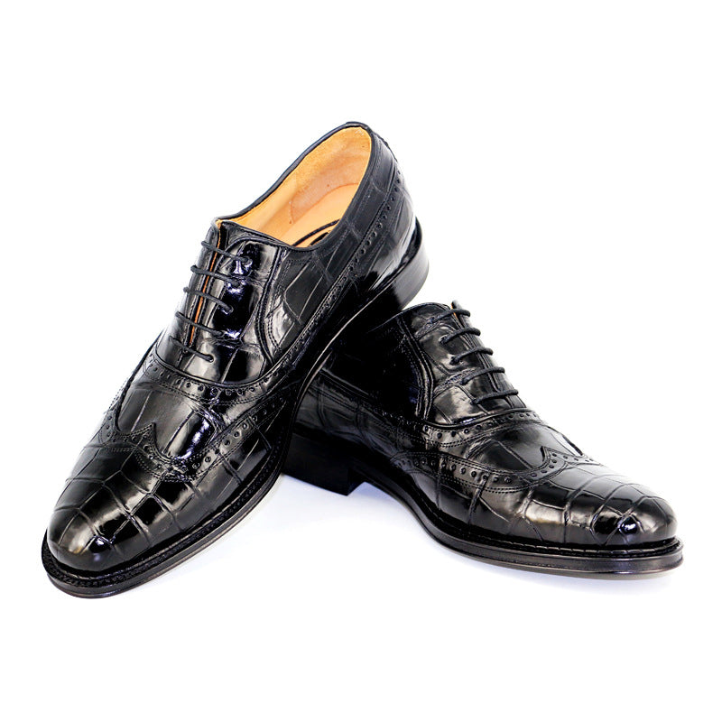 Men's dress alligator belly shoes