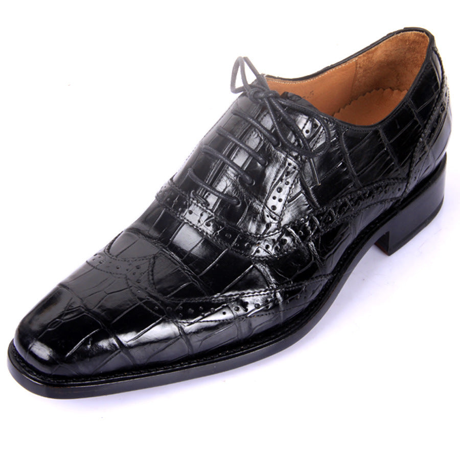 Men's dress alligator belly shoes