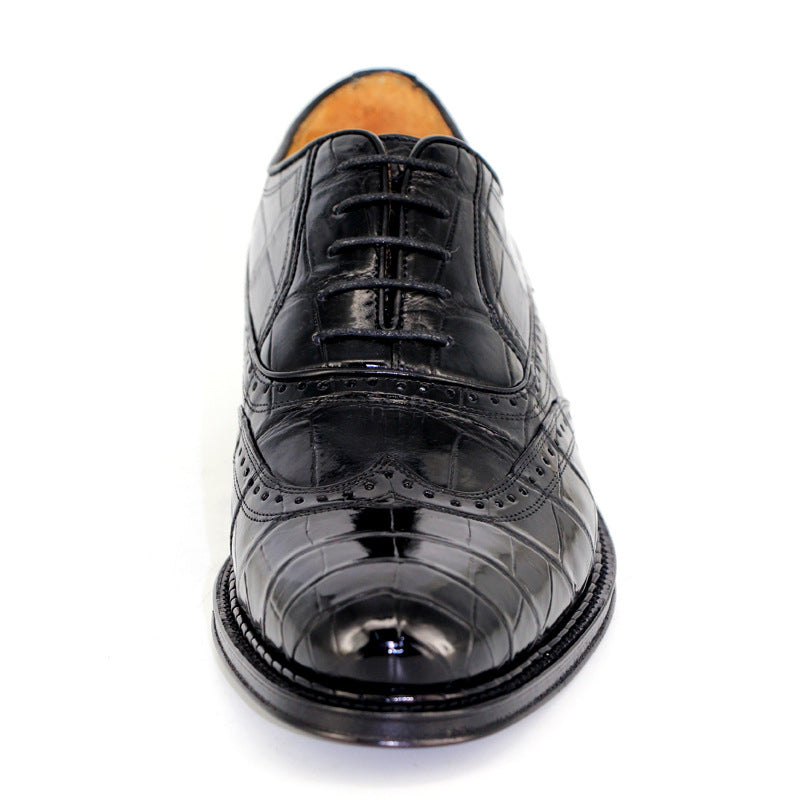 Men's dress alligator belly shoes