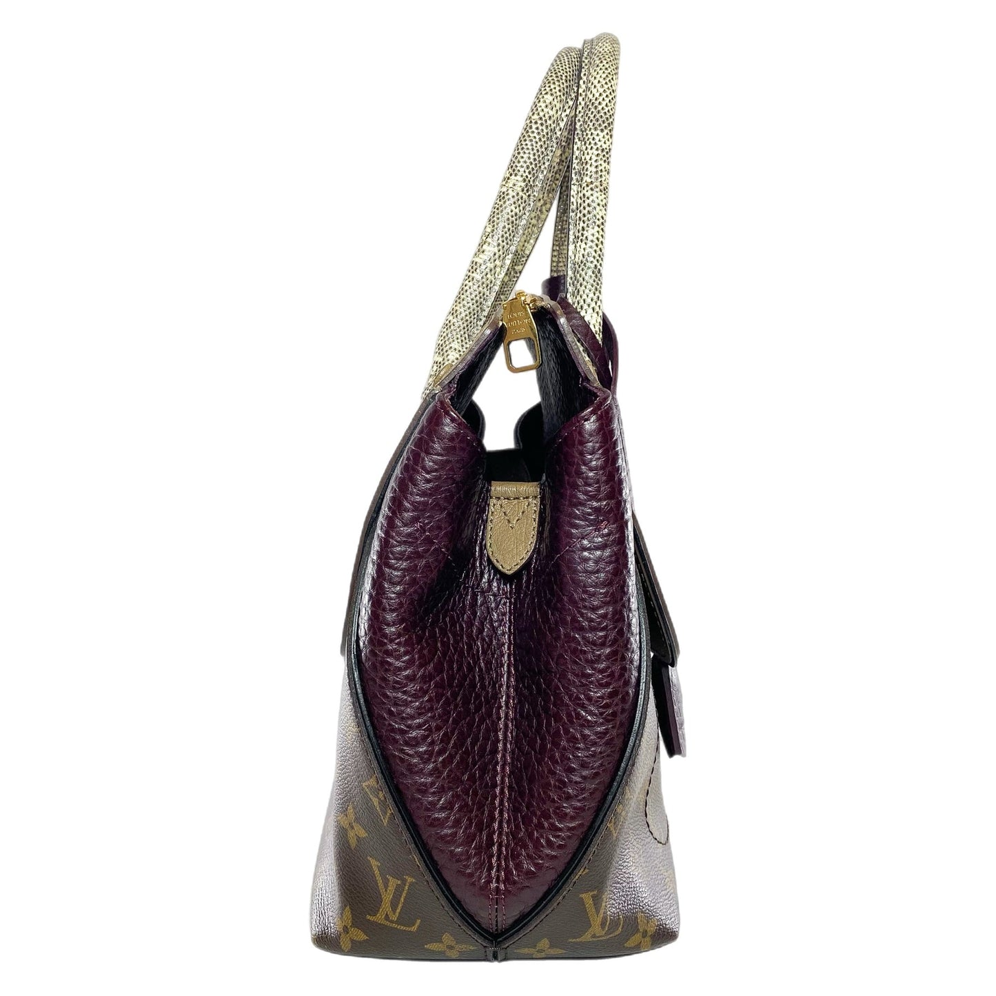 LOUIS VUITTON BORDEAUX OSTRICH LIZARD MAJESTUEUX TOTE MM