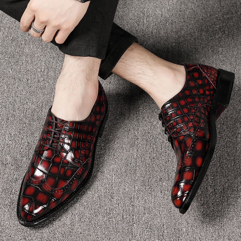 Tiger Wolf Lion Crocodile Belly men's leather shoes Handmade Goodyear men's shoes breathable comfortable business