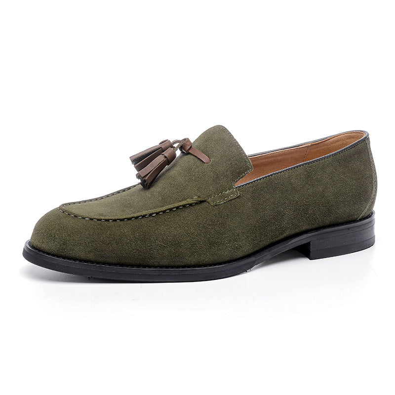 Vintage leather fringe business casual shoes