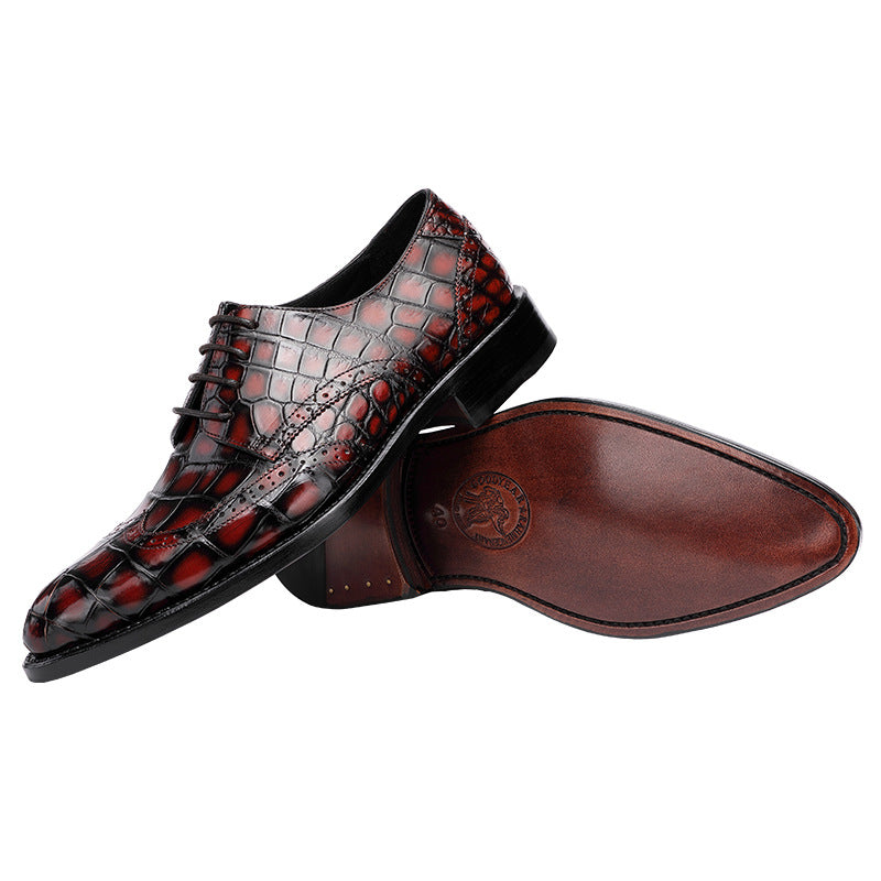 Tiger Wolf Lion Crocodile Belly men's leather shoes Handmade Goodyear men's shoes breathable comfortable business