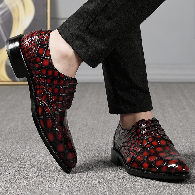 Tiger Wolf Lion Crocodile Belly men's leather shoes Handmade Goodyear men's shoes breathable comfortable business