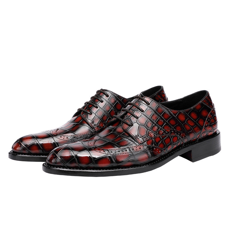 Tiger Wolf Lion Crocodile Belly men's leather shoes Handmade Goodyear men's shoes breathable comfortable business