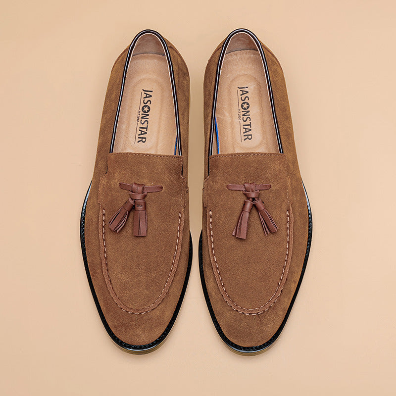 Vintage leather fringe business casual shoes