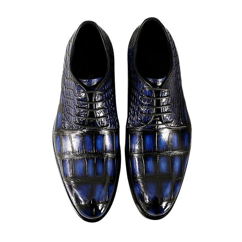 Alligator leather formal business hand rub Goodyear craft