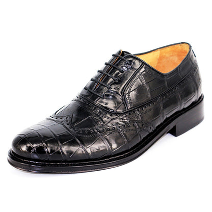 Men's dress alligator belly shoes