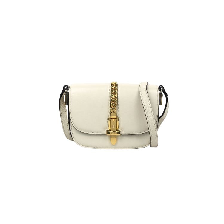 CUCCi-A cream-colored single-shoulder bag made of cowhide.