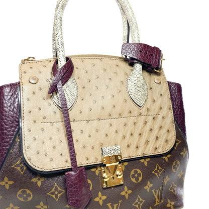 LOUIS VUITTON BORDEAUX OSTRICH LIZARD MAJESTUEUX TOTE MM