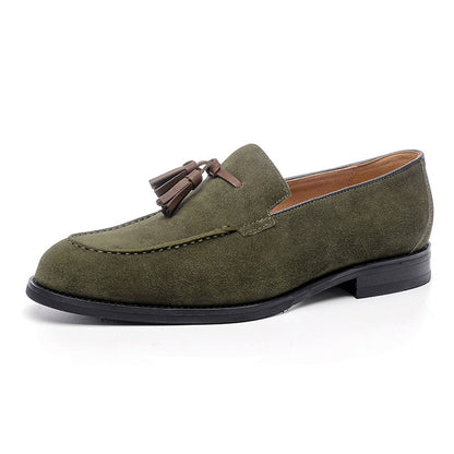 Vintage leather fringe business casual shoes