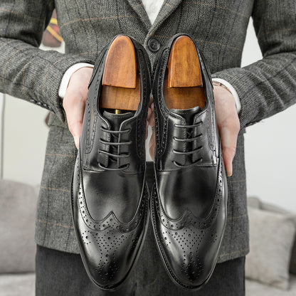 Brock carved casual leather shoes
